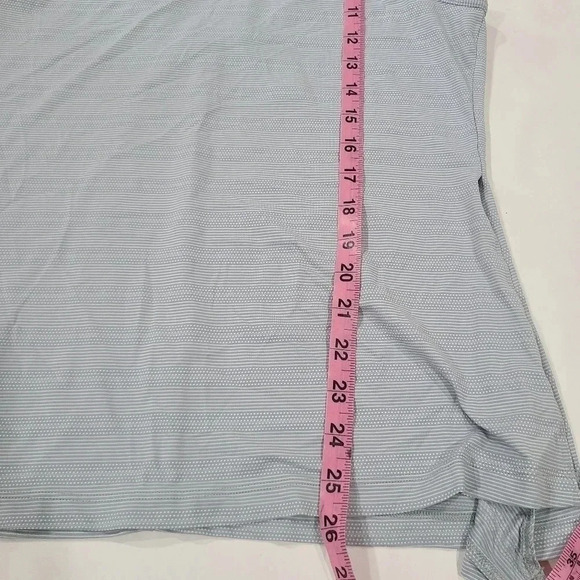 $69 ATHLETA US S Light Gray Striped Max Out Run Tank Top w/ Side Tie (No Bra) - Picture 11 of 11